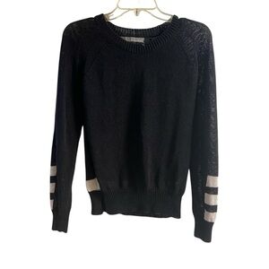 360 Sweater Black and White Crew Neck Medium